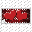 Red White Small Dots Hearts Oil Rubbed Novelty Sticker Decal