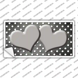 Gray White Small Dots Hearts Oil Rubbed Novelty Sticker Decal