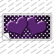 Purple White Small Dots Hearts Oil Rubbed Novelty Sticker Decal