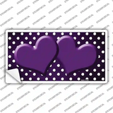 Purple White Small Dots Hearts Oil Rubbed Novelty Sticker Decal