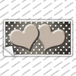 Tan White Small Dots Hearts Oil Rubbed Novelty Sticker Decal