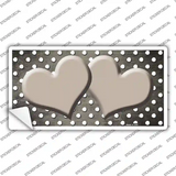 Tan White Small Dots Hearts Oil Rubbed Novelty Sticker Decal