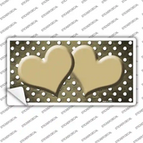 Gold White Small Dots Hearts Oil Rubbed Novelty Sticker Decal