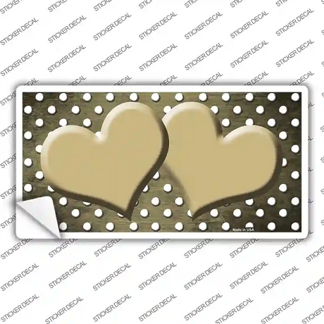 Gold White Small Dots Hearts Oil Rubbed Novelty Sticker Decal