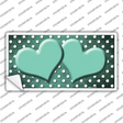Mint White Small Dots Hearts Oil Rubbed Novelty Sticker Decal
