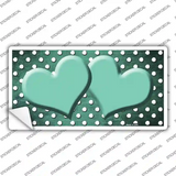 Mint White Small Dots Hearts Oil Rubbed Novelty Sticker Decal