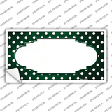 Green White Small Dots Scallop Oil Rubbed Novelty Sticker Decal