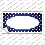Blue White Small Dots Scallop Oil Rubbed Novelty Sticker Decal