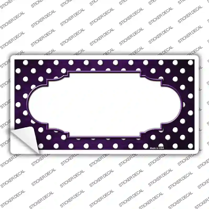 Purple White Small Dots Scallop Oil Rubbed Novelty Sticker Decal