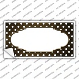 Brown White Small Dots Scallop Oil Rubbed Novelty Sticker Decal