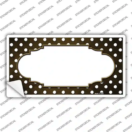 Brown White Small Dots Scallop Oil Rubbed Novelty Sticker Decal