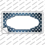 Light Blue White Small Dots Scallop Oil Rubbed Novelty Sticker Decal