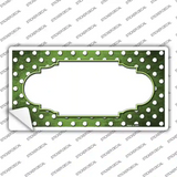 Lime Green White Small Dots Scallop Oil Rubbed Novelty Sticker Decal