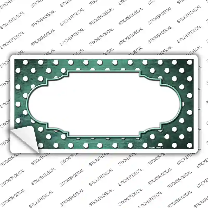 Mint White Small Dots Scallop Oil Rubbed Novelty Sticker Decal