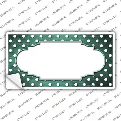 Mint White Small Dots Scallop Oil Rubbed Novelty Sticker Decal