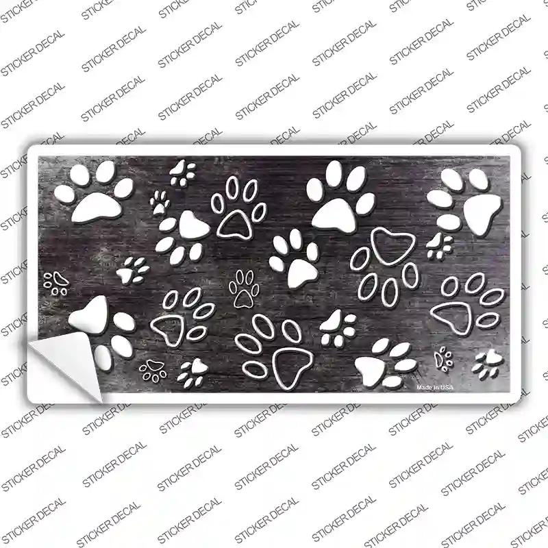 Black White Paw Oil Rubbed Novelty Sticker Decal