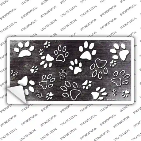 Black White Paw Oil Rubbed Novelty Sticker Decal