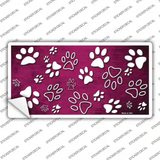 Pink White Paw Oil Rubbed Novelty Sticker Decal