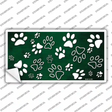 Green White Paw Oil Rubbed Novelty Sticker Decal