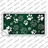 Green White Paw Oil Rubbed Novelty Sticker Decal