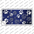 Blue White Paw Oil Rubbed Novelty Sticker Decal