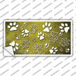 Yellow White Paw Oil Rubbed Novelty Sticker Decal