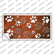 Orange White Paw Oil Rubbed Novelty Sticker Decal