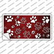 Red White Paw Oil Rubbed Novelty Sticker Decal