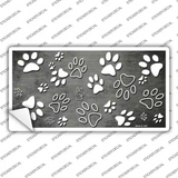 Gray White Paw Oil Rubbed Novelty Sticker Decal