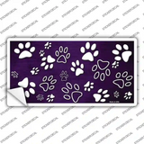 Purple White Paw Oil Rubbed Novelty Sticker Decal