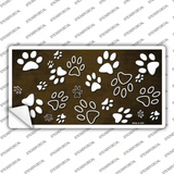 Brown White Paw Oil Rubbed Novelty Sticker Decal