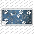 Light Blue White Paw Oil Rubbed Novelty Sticker Decal
