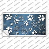 Light Blue White Paw Oil Rubbed Novelty Sticker Decal