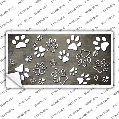 Tan White Paw Oil Rubbed Novelty Sticker Decal