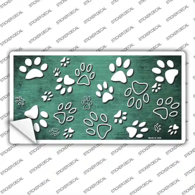 Mint White Paw Oil Rubbed Novelty Sticker Decal