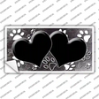 Paw Heart Black White Novelty Sticker Decal