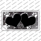 Paw Heart Black White Novelty Sticker Decal