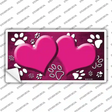 Paw Heart Pink White Novelty Sticker Decal