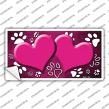 Paw Heart Pink White Novelty Sticker Decal