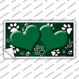 Paw Heart Green White Novelty Sticker Decal