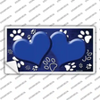 Paw Heart Blue White Novelty Sticker Decal
