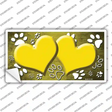 Paw Heart Yellow White Novelty Sticker Decal