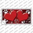 Paw Heart Red White Novelty Sticker Decal