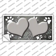 Paw Heart Gray White Novelty Sticker Decal