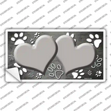 Paw Heart Gray White Novelty Sticker Decal