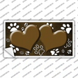 Paw Heart Brown White Novelty Sticker Decal
