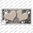 Paw Heart Tan White Novelty Sticker Decal