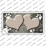 Paw Heart Tan White Novelty Sticker Decal