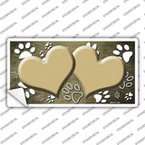Paw Heart Gold White Novelty Sticker Decal