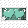 Paw Heart Mint White Novelty Sticker Decal